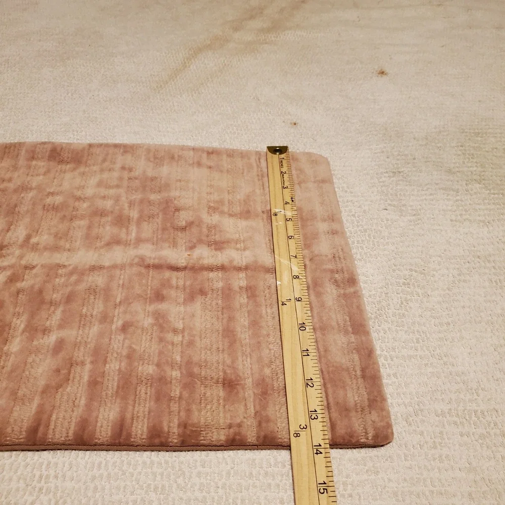 Terracotta Brown Ribbed Velvet Lumbar Pillow Sham 26x14 Cotton RN 20541 India